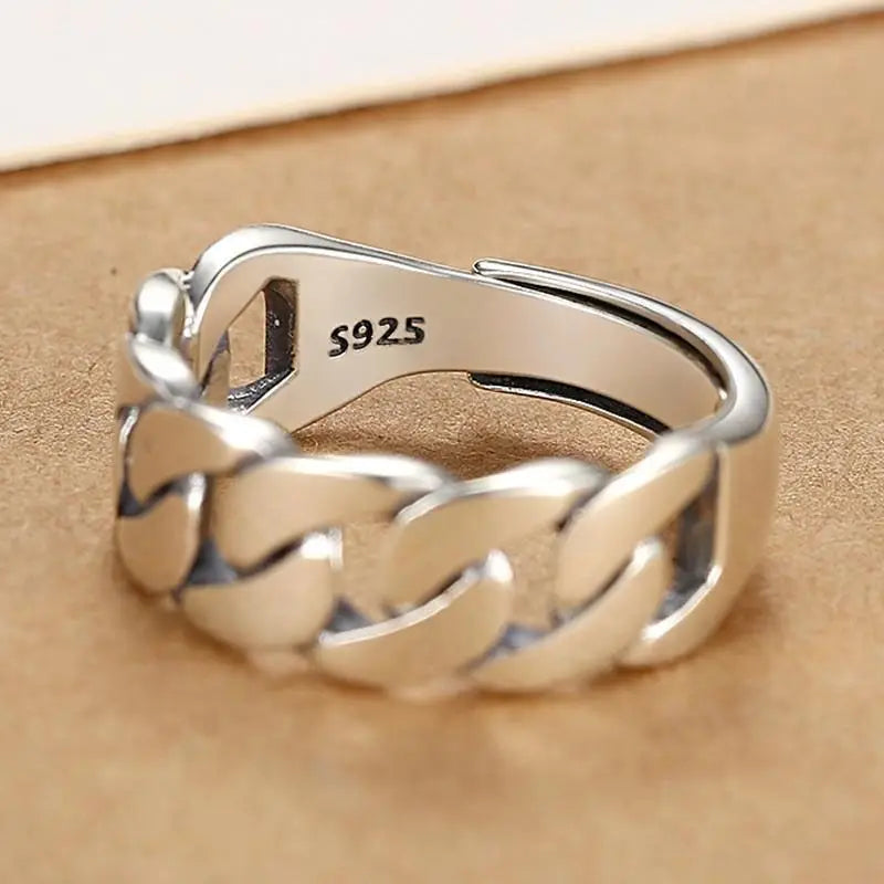 VENTFILLE 925 Sterling Silve Flower Ring for Women Gift Hollow Out Design Retro Hip Hop Versatile Jewelry Party Gift Dropship
