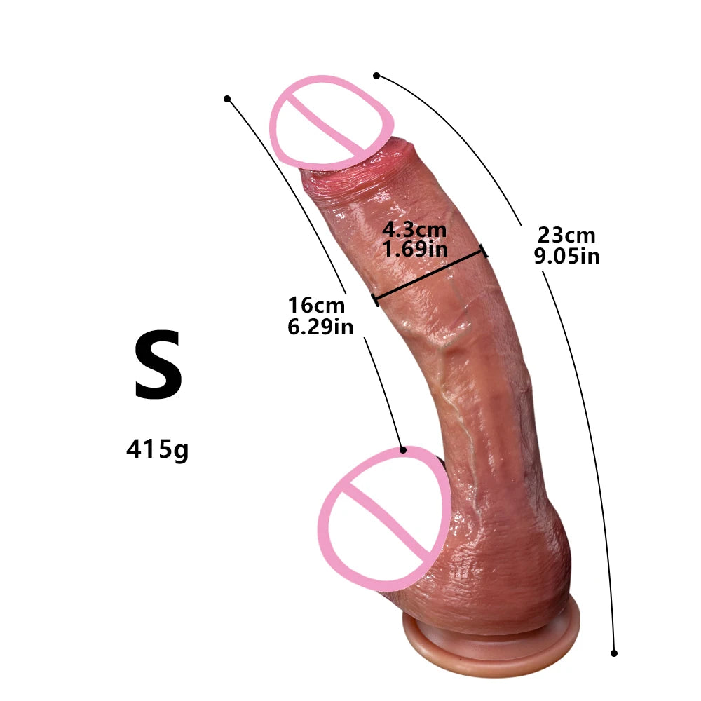 Super Long Skin Dildo Penis Medical Silicone Realistic SexToy For Women Masturbator Makeup Dildo Strapon Suction Cup Dick Adults