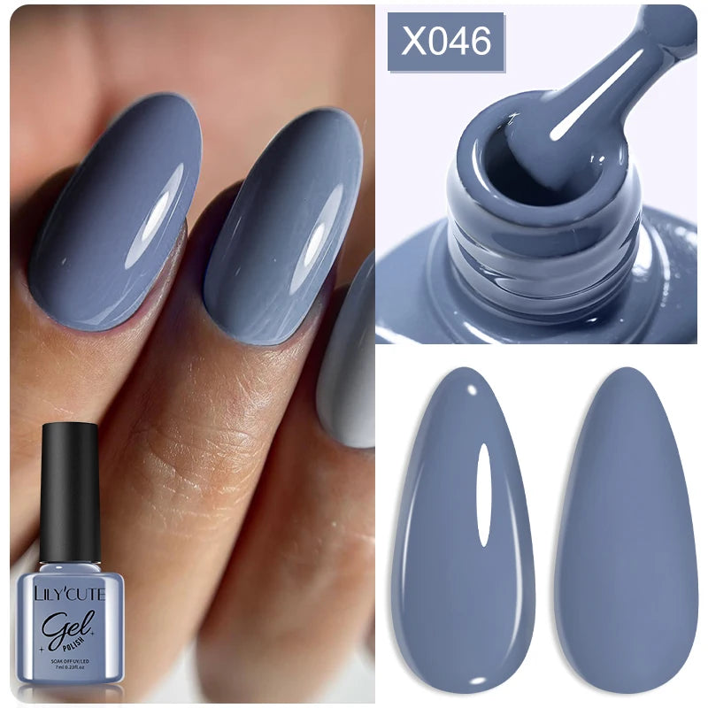 LILYCUTE 7ml Base Nowipe Top Coat Soak Off UV LED Gel Nail Polish Reinforcement Gel Semi Permanent Multifunction Gel Varnishes