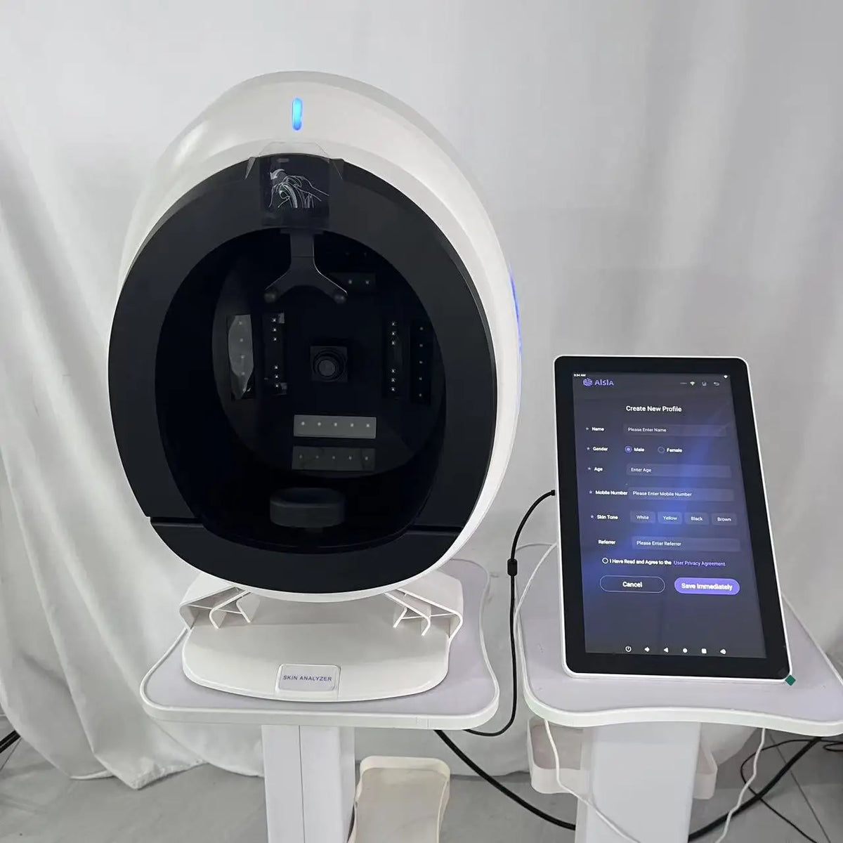 AISIA Q1pro AI Multispectral Skin Analyzer 3 Cameras UV RGB 8 Spectra 3D Dermal Facial Detection Salon Skin Testing Machine