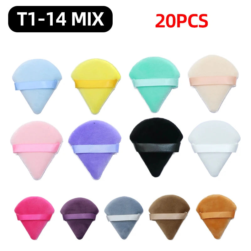 OGEYERO Velvet Triangle Powder Puff Make Up Sponges for Face Eyes Contouring Shadow Seal Cosmetic Foundation Makeup Tool