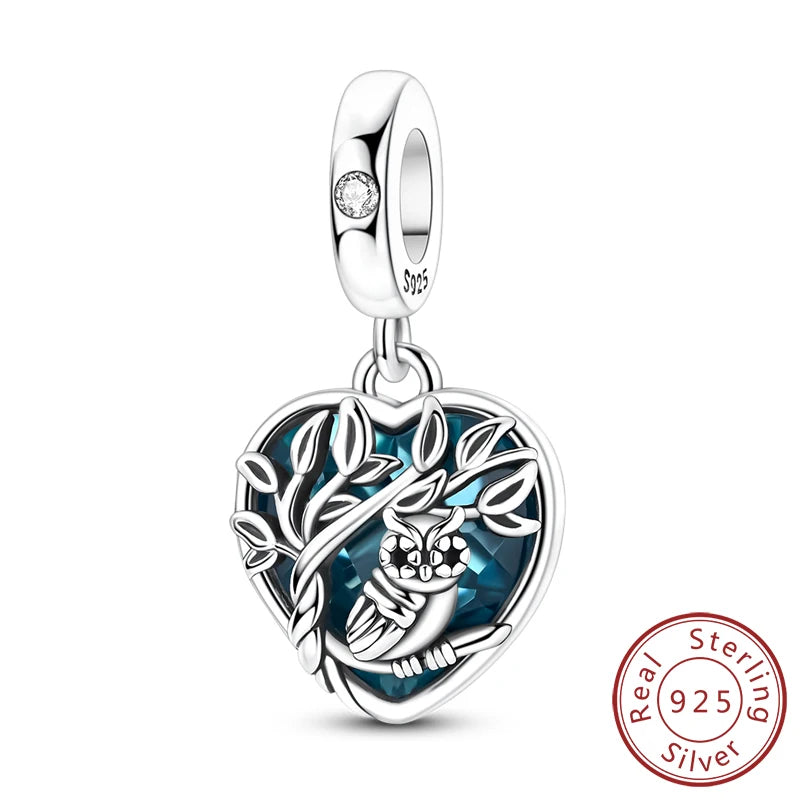 Original 925 Sterling Silver Heart Love Charms Beads Pendant Fit Original Bracelet Necklace DIY Charms Women Man Jewelry Gift