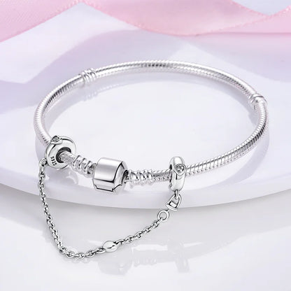 Safety Chain Charms Fit Original 925 Sterling Silver Charms Beads Moon Star Butterfly Heart Safety Chain For Women Jewelry Gifts
