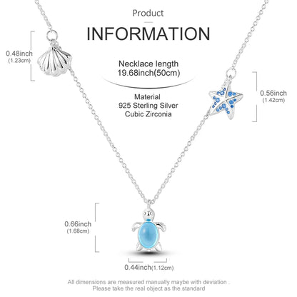 Original 925 Sterling Silver Necklace For Women Pearl Cross Butterfly Turtle Heart Shape Women Necklace Jewelry Gift