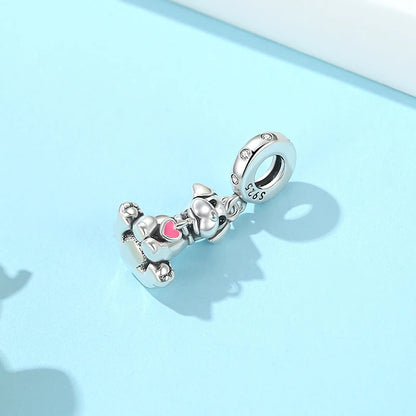 Original 925 Sterling Silver Charms Love Pets Dog Cat Paw Print Pendant Beads Fit Brand Bracelets Necklaces Women DIY Jewelry