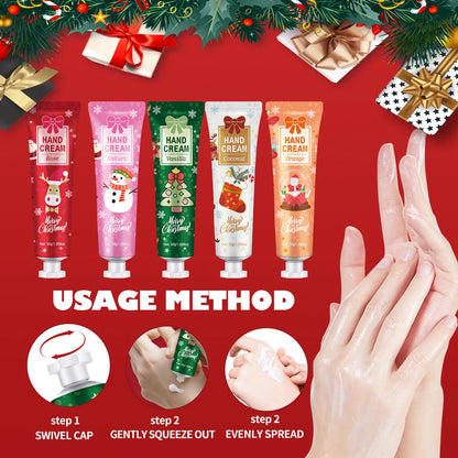 Christmas Gift 5/Box Hand Cream Set, Cream Texture, Hand Cream Travel Pack, Durable Moisturizer-30g/Piece Gift for Women
