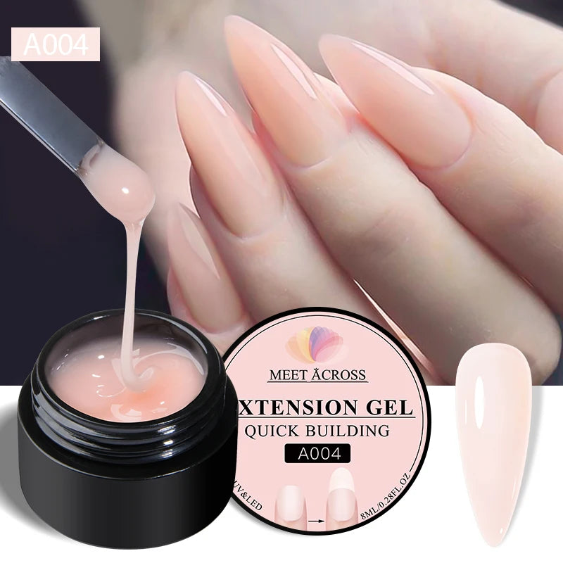 8ml Nude Pink White Quick Extension Gel Nail Polish Vernis Semi Permanent UV Construction Gel For Nail Extensions Nail Supplies