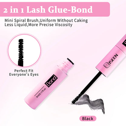 ISEEN Lash Bond and Seal 10ml for Lash Clusters Super Hold Long-Lasting Non-Irritating Eyelash Glue for DIY at Home