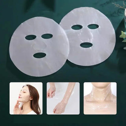Face Plastic Film Full Face Cleaners Mask Neck Stickers 100Pcs Disposable Paper Transparent PE Masks Wraps Facial Beauty Healthy