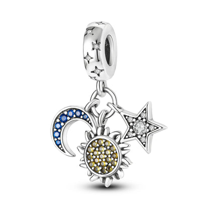 925 Silver Rainbow Flower Dragonfly Charms Dangle Charm Animal Bead Fit Original Bracelet Jewelry DIY