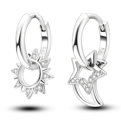 925 Sterling Silver Hoops Earrings Hypoallergenic Hoops Earrings With Zirconia Fashion High Quality Jewelry for Women Girls
