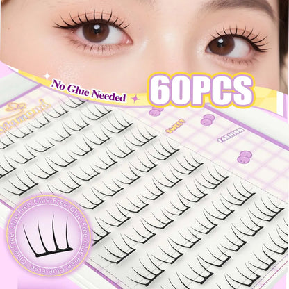 DIY Fashion Lash Extensions Glue-free Korean Style Girl Group lash Segemented Natural Long False Eyelash Self Sticking Eyelashes
