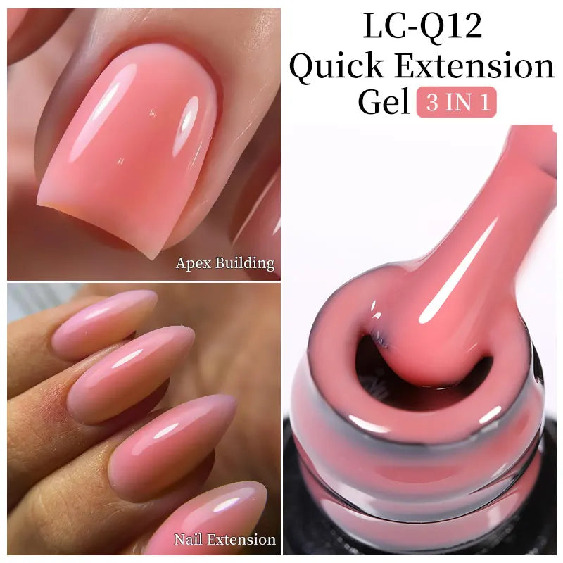 LILYCUTE 7ML Jelly Black Quick Extension Gel Nail Polish Nude Esmalte Unas Semipermanente UV Soak Off Nail Art Construction Gel