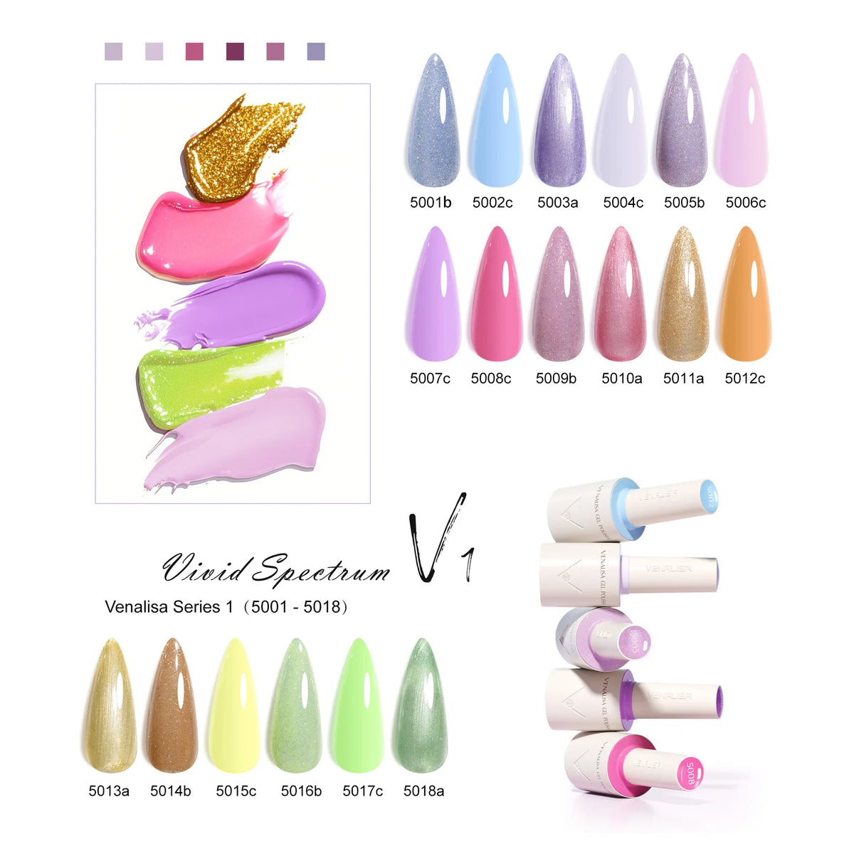1pc Venalisa Nail Gel Polish Milky White Semi Transparent Hema Free Soak Off UV LED Gel Varnish Soft Brush Round Shape Pigment