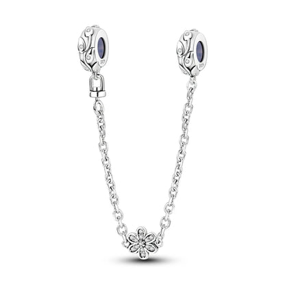 Safety Chain Charms Fit Original 925 Sterling Silver Charms Beads Moon Star Butterfly Heart Safety Chain For Women Jewelry Gifts