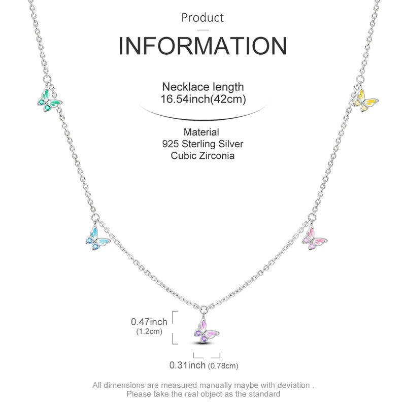 Original 925 Sterling Silver Necklace For Women Pearl Cross Butterfly Turtle Heart Shape Women Necklace Jewelry Gift