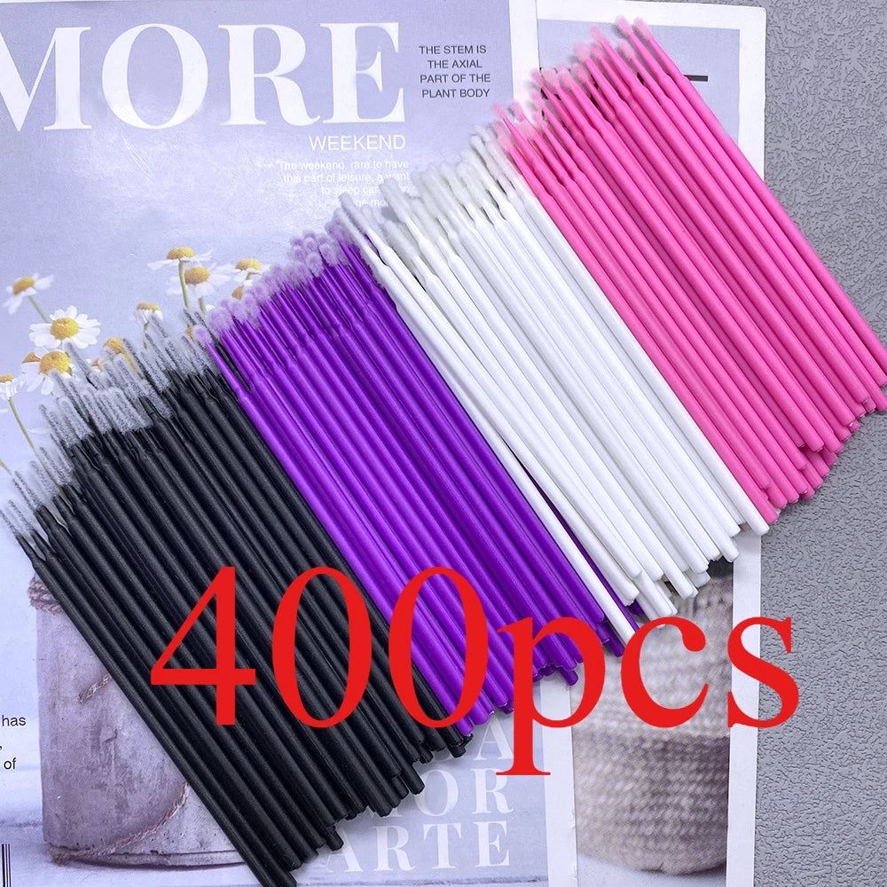 100/500pcs Eyelash Cleaning Brush Lash Extension Micro Cotton Swab Individual Eyelashes Microbrush Beauty Makeup Clean Remover