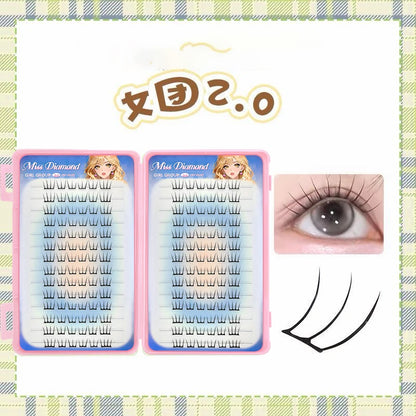 DIY Fashion Lash Extensions Glue-free Korean Style Girl Group lash Segemented Natural Long False Eyelash Self Sticking Eyelashes