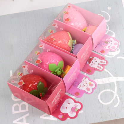 Cute Lip Balm Strawberry Wrinkle Repair Moisturizing and Plumping Lasting Hydrating Strawberry Shaped Lip Protector Women Gift