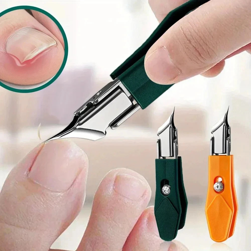 Stainless Steel Slant Edge Nail Clipper – 25° Angle, Wide Opening Eagle Beak for Thick or Curved Toenails