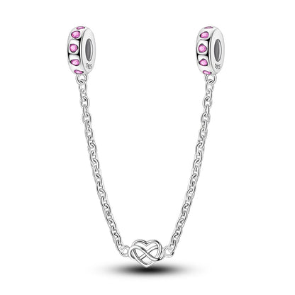 Safety Chain Charms Fit Original 925 Sterling Silver Charms Beads Moon Star Butterfly Heart Safety Chain For Women Jewelry Gifts