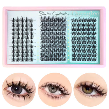 DIY lash Professional Eyelash Extension/10-16mm/Thick False Eyelashes Mixed0.07mm/D Curl Cat-Eye for a Fluffy And Dramatic Look