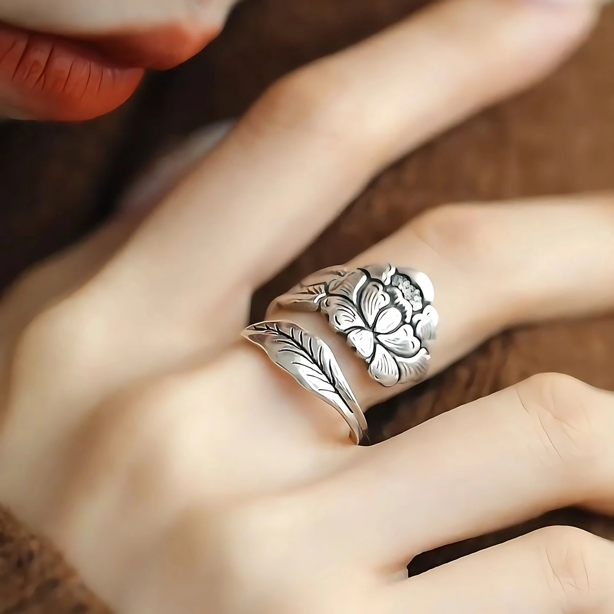 VENTFILLE 925 Sterling Silve Flower Ring for Women Gift Hollow Out Design Retro Hip Hop Versatile Jewelry Party Gift Dropship