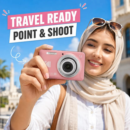 KODAK PIXPRO FZ55-RD 16MP Digital Camera 5X Optical Zoom 28mm Wide Angle 1080P Full HD Video 2.7" LCD Vlogging Camera