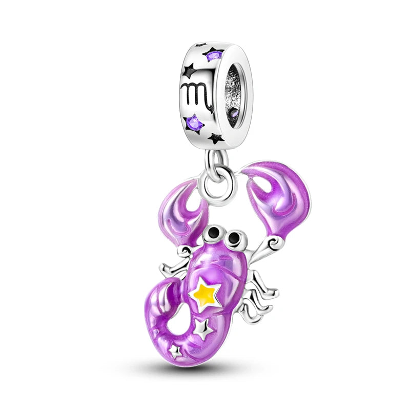 925 Silver Rainbow Flower Dragonfly Charms Dangle Charm Animal Bead Fit Original Bracelet Jewelry DIY