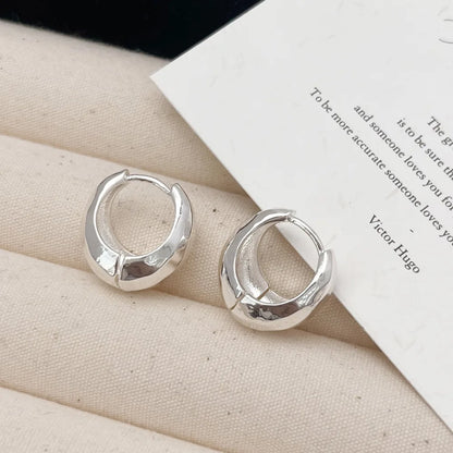 925 Sterling Silver Vintage Gold Round Earrings For Women Trendy Earring Jewelry Prevent Allergy Party Accessories Gift