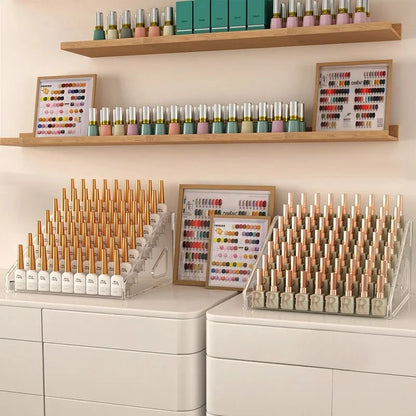 3/4/5/6/7 Layers Acrylic Nail Polish Display Organizer UV Gel Shelf Quick Install Cosmetic Rack Jewelry Stand Manicure Storage