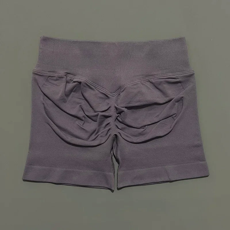 HISTELLO Sports Shorts 4.5" Women Yoga Shorts Seamless Low Waist Scrunch Bum Gym Leggings Workout Stretch Fitness Sports Shorts