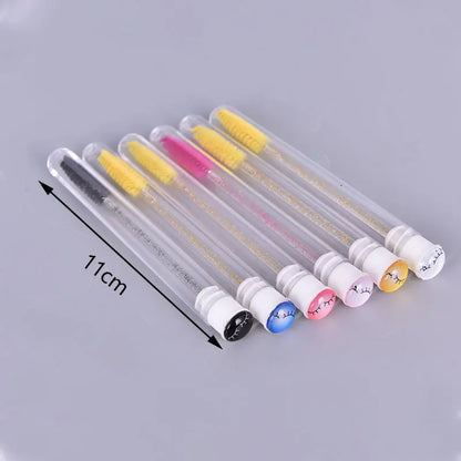 1pc Reusable Eyebrow Brush Tube Diamond Flask Mascara Wand Dust-proof Eyelash Extension Supplies Makeup Tool