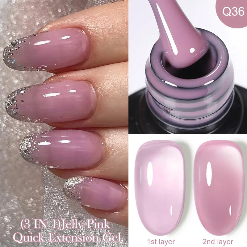 LILYCUTE 7ML Jelly Black Quick Extension Gel Nail Polish Nude Esmalte Unas Semipermanente UV Soak Off Nail Art Construction Gel