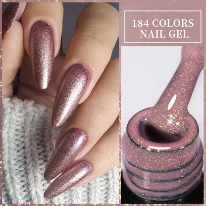 LILYCUTE 7ML Glitter Gel Nail Polish Sparkling Semi Permanent UV Gel Colorful Shinning Gel Varnish Nail Art Soak Off UV LED Gel