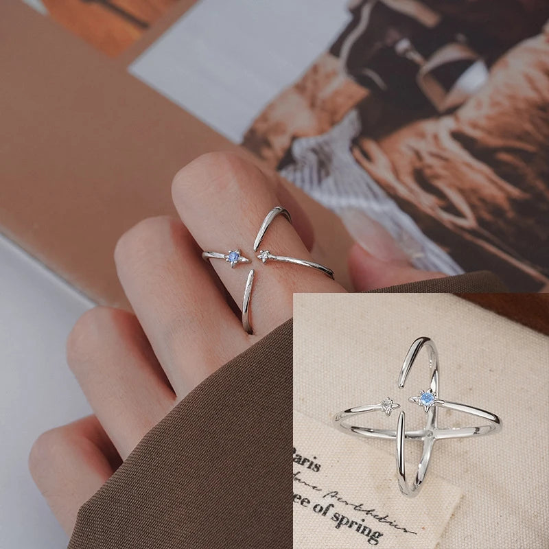 VENTFILLE 925 Sterling Silve Flower Ring for Women Gift Hollow Out Design Retro Hip Hop Versatile Jewelry Party Gift Dropship