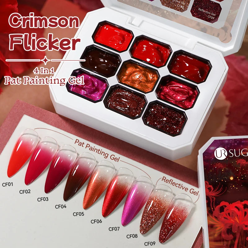 UR SUGAR 9 Colors Patting Painting Gel Nail Polish 4 In 1 Transfer French Design UV LED Soak Off Gel Varnish Gradient Pat Gel