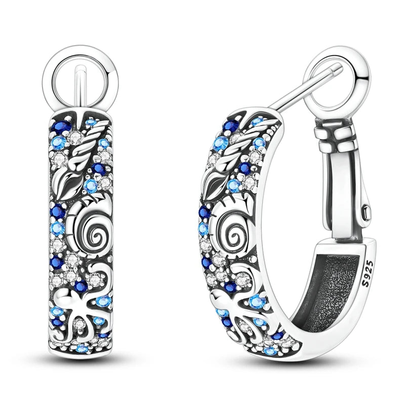 925 Sterling Silver Hoops Earrings Hypoallergenic Hoops Earrings With Zirconia Fashion High Quality Jewelry for Women Girls