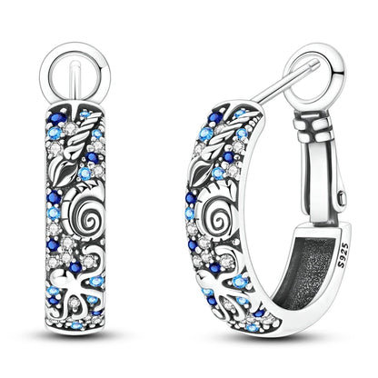 925 Sterling Silver Hoops Earrings Hypoallergenic Hoops Earrings With Zirconia Fashion High Quality Jewelry for Women Girls