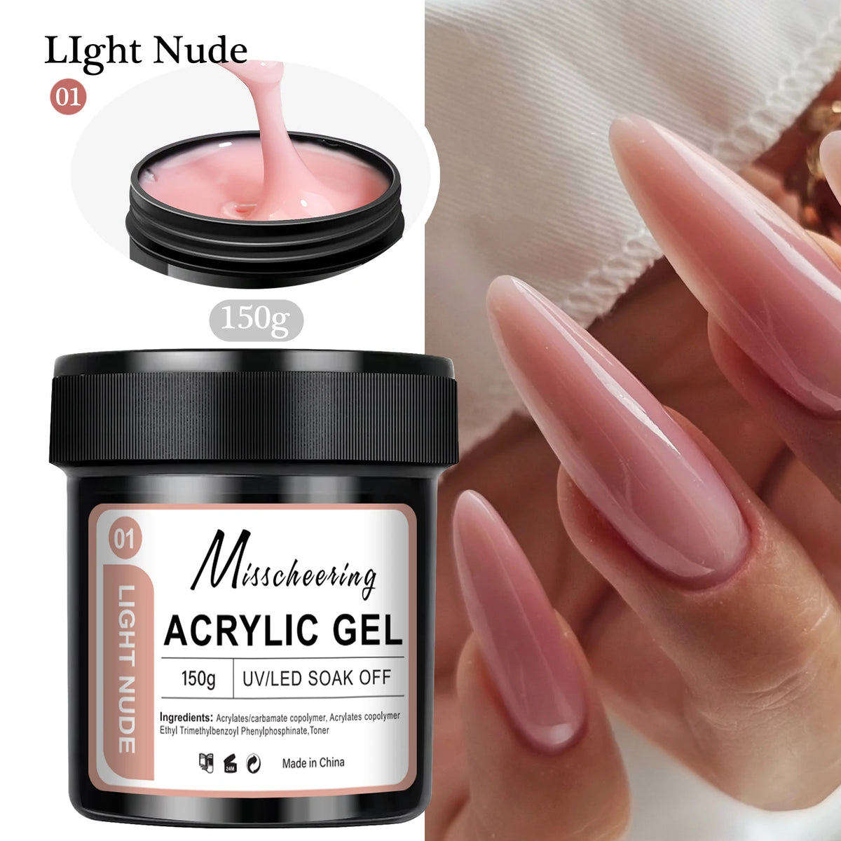 100g White CLear Non Stick Hand Extension Nail Gel 3D Shaping Sculpting Carving Nail Art Solid Hard Gel UV LED Soak Off Gel