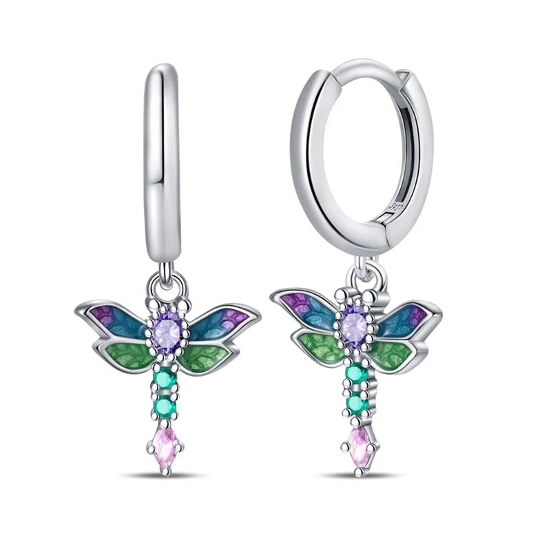 New 925 Sterling Silver Wine Cup Butterfly  Women Earrings Brilliant Wedding Engagement Star Earrings Jewelry Gift