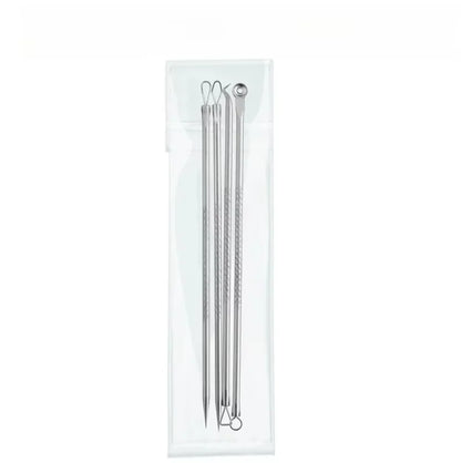4Pcs Blackhead Remover Tool Set Ultra Fine Pore Extractor Needles Facial Acne Blemish Whiteheads Cleansing Beauty Kit