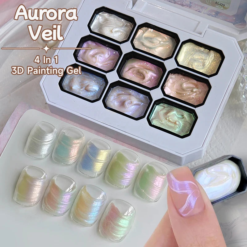 UR SUGAR 9 Colors Patting Painting Gel Nail Polish 4 In 1 Transfer French Design UV LED Soak Off Gel Varnish Gradient Pat Gel