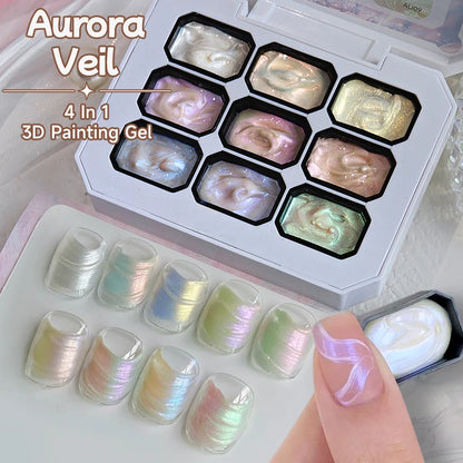UR SUGAR 9 Colors Patting Painting Gel Nail Polish 4 In 1 Transfer French Design UV LED Soak Off Gel Varnish Gradient Pat Gel
