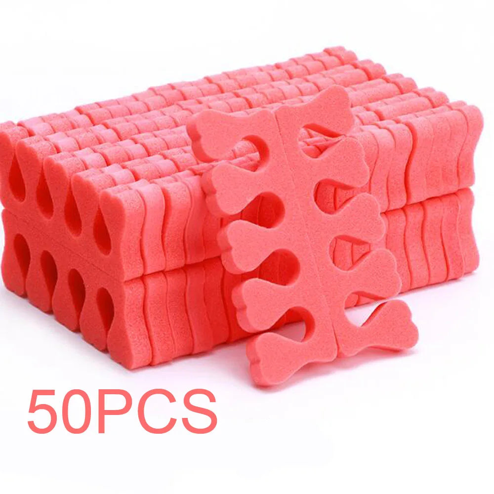 50 Pairs Soft Toe Separators Fingers Foots Nail Art Tools Flexible Heart Design Nail Art Practice Manicure Pedicure Foot Braces