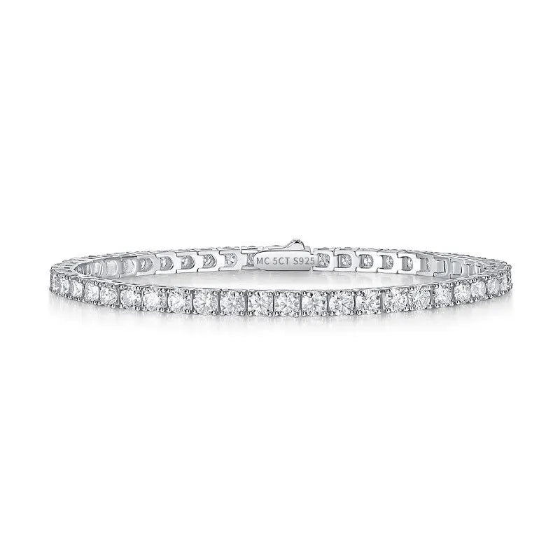 sterling silver 925 moissanite tennis bracelet 0.3ct  full row moissanite bracelet  tennis bracelet