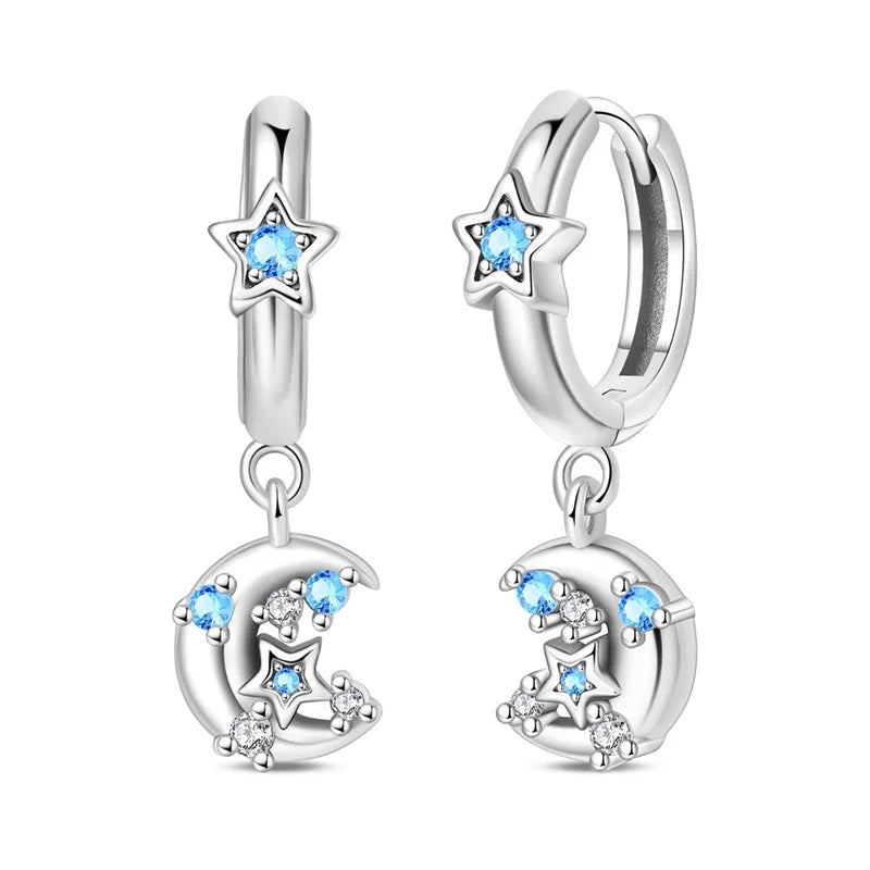 New 925 Sterling Silver Wine Cup Butterfly  Women Earrings Brilliant Wedding Engagement Star Earrings Jewelry Gift