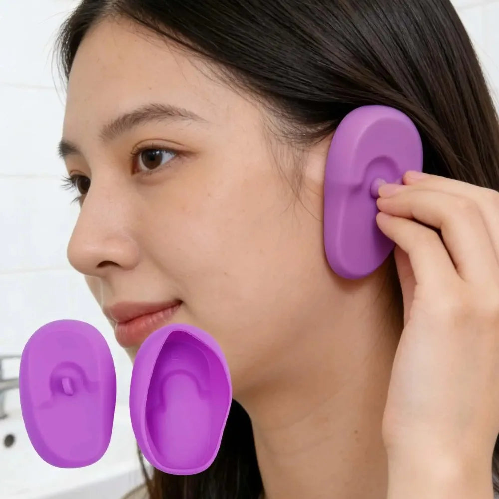 Silicone Ear Cover Hair Coloring Dyeing Ear Protector Waterproof Shower Ear Shield 2 PCS Earmuffs Caps Salon Styling Accessories