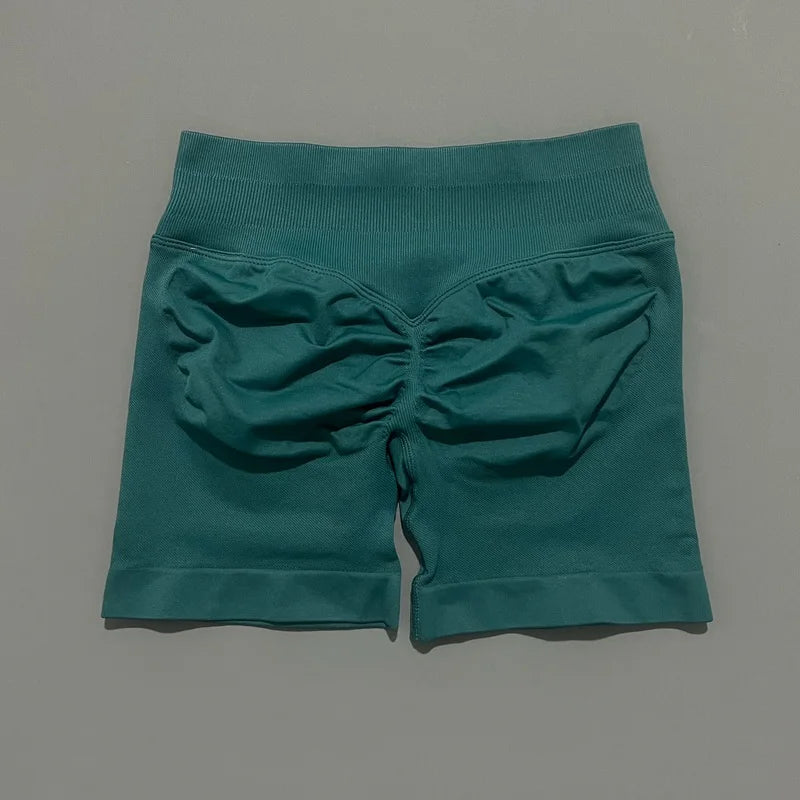 HISTELLO Sports Shorts 4.5" Women Yoga Shorts Seamless Low Waist Scrunch Bum Gym Leggings Workout Stretch Fitness Sports Shorts