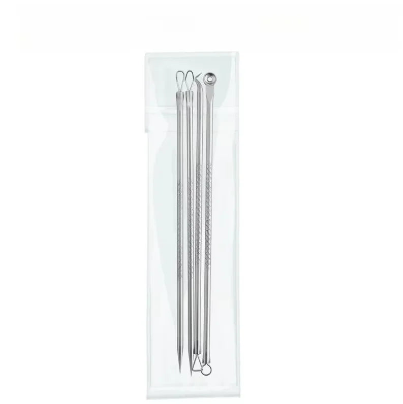 4Pcs Blackhead Remover Tool Set Ultra Fine Pore Extractor Needles Facial Acne Blemish Whiteheads Cleansing Beauty Kit